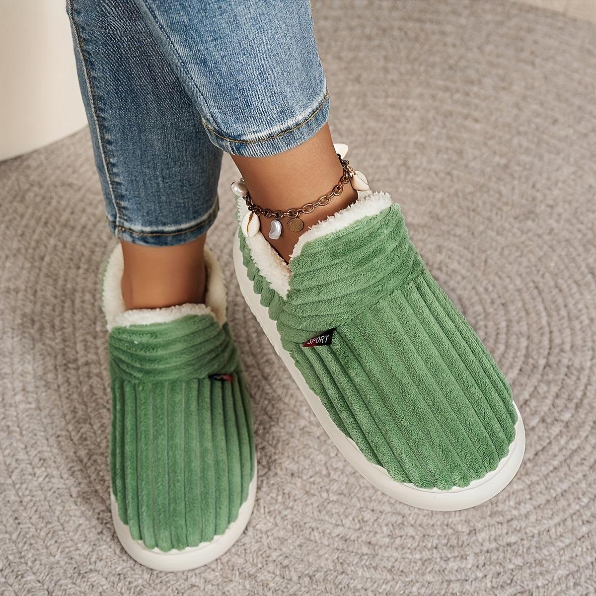 Maren — Stretch-Knit Fleece-Lined Slippers