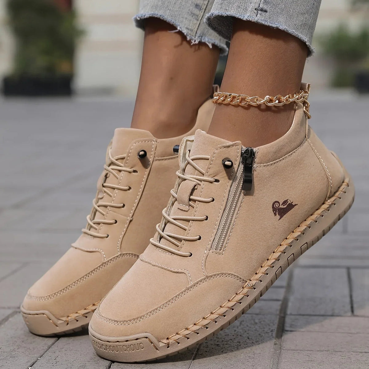 Noelle — Side-Zip Comfort Sneakers