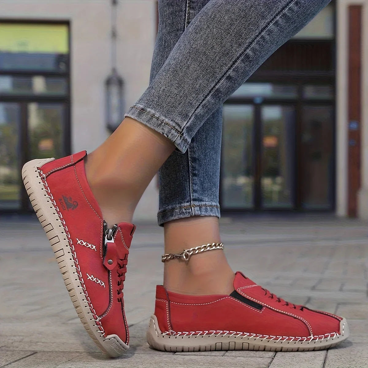 Willa — Retro Side-Zip Comfort Sneakers