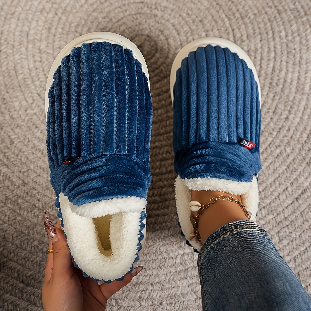 Maren — Stretch-Knit Fleece-Lined Slippers