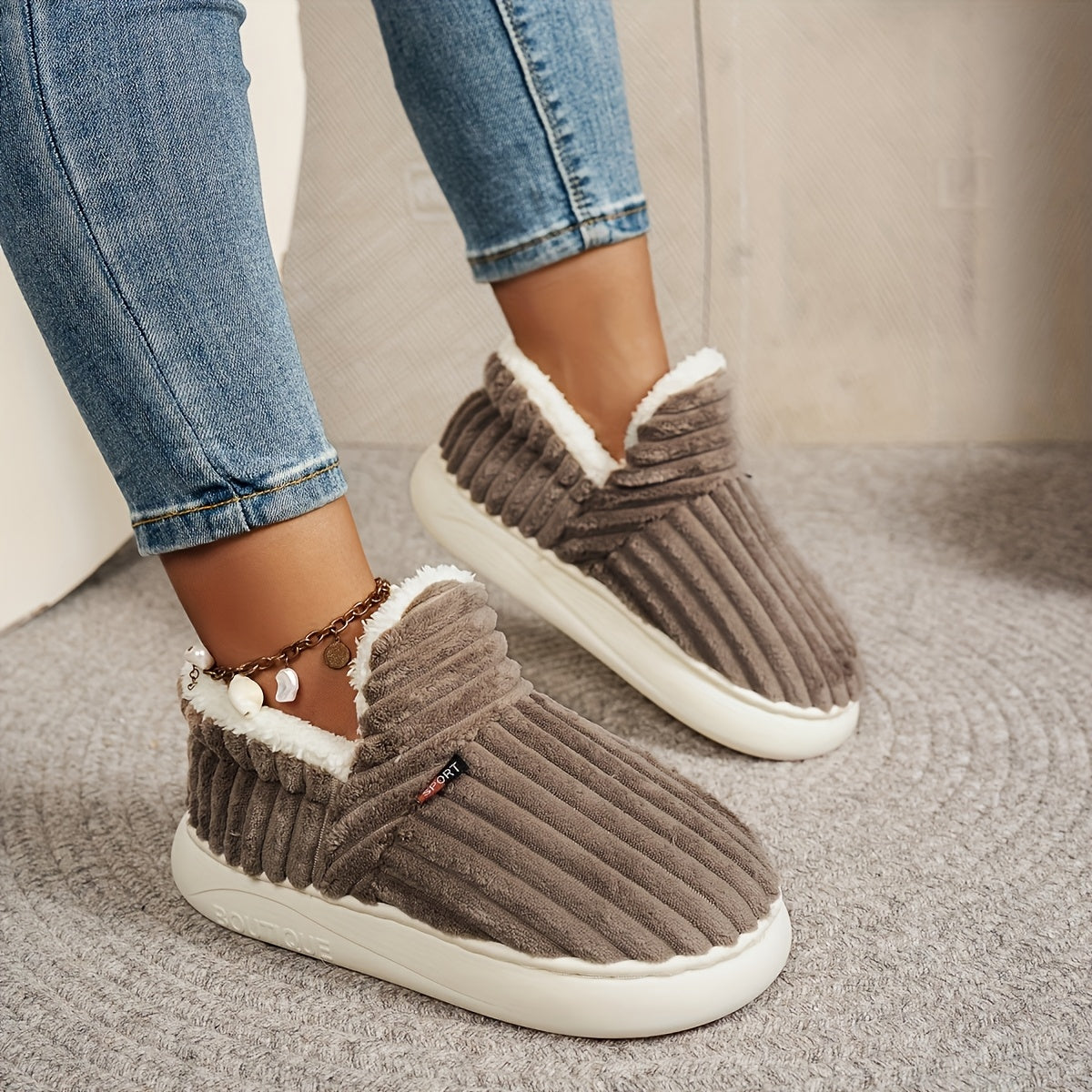 Maren — Stretch-Knit Fleece-Lined Slippers