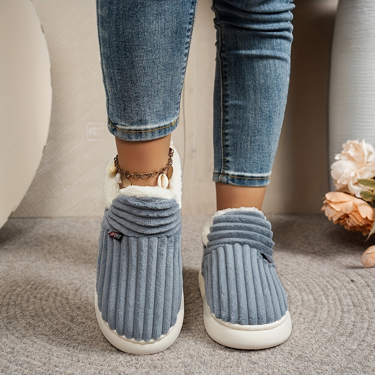 Maren — Stretch-Knit Fleece-Lined Slippers