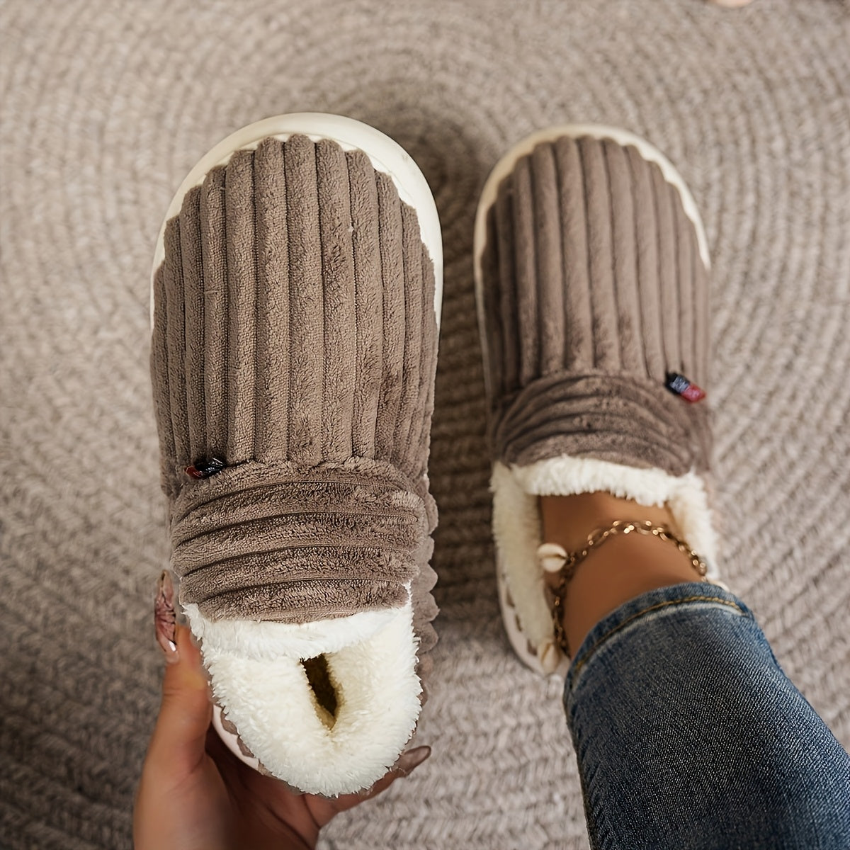 Maren — Stretch-Knit Fleece-Lined Slippers