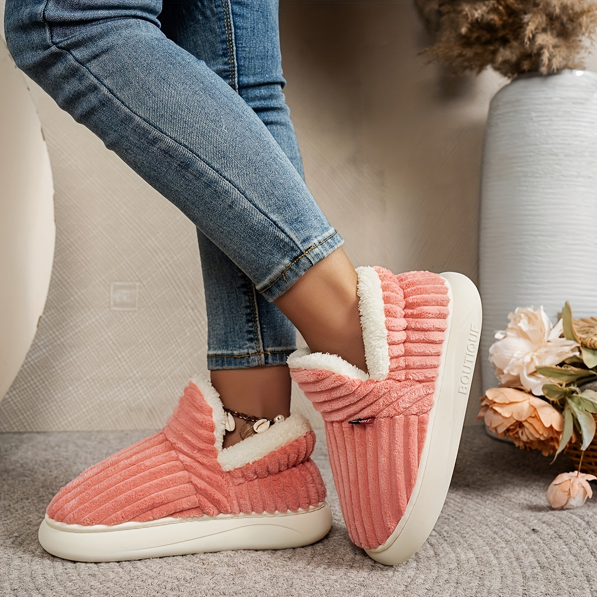 Maren — Stretch-Knit Fleece-Lined Slippers