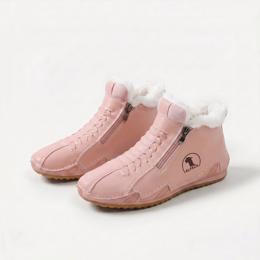 Margot — Fleece-Lined Zip & Lace Ankle Boots
