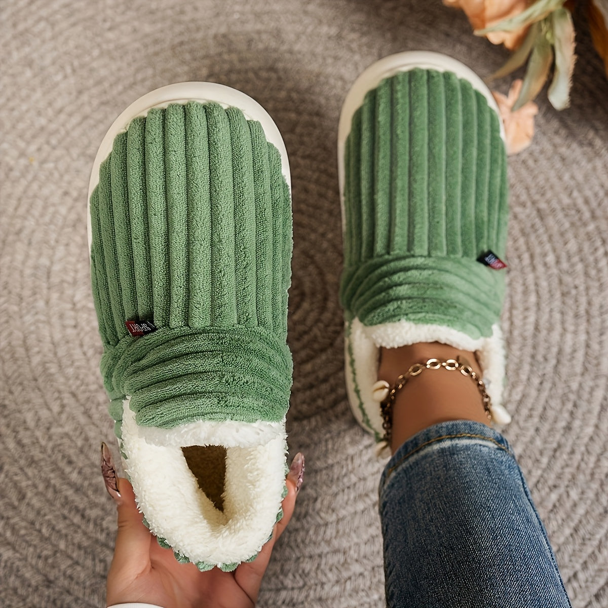 Maren — Stretch-Knit Fleece-Lined Slippers