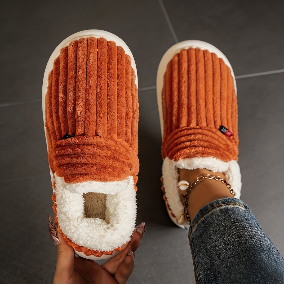 Maren — Stretch-Knit Fleece-Lined Slippers