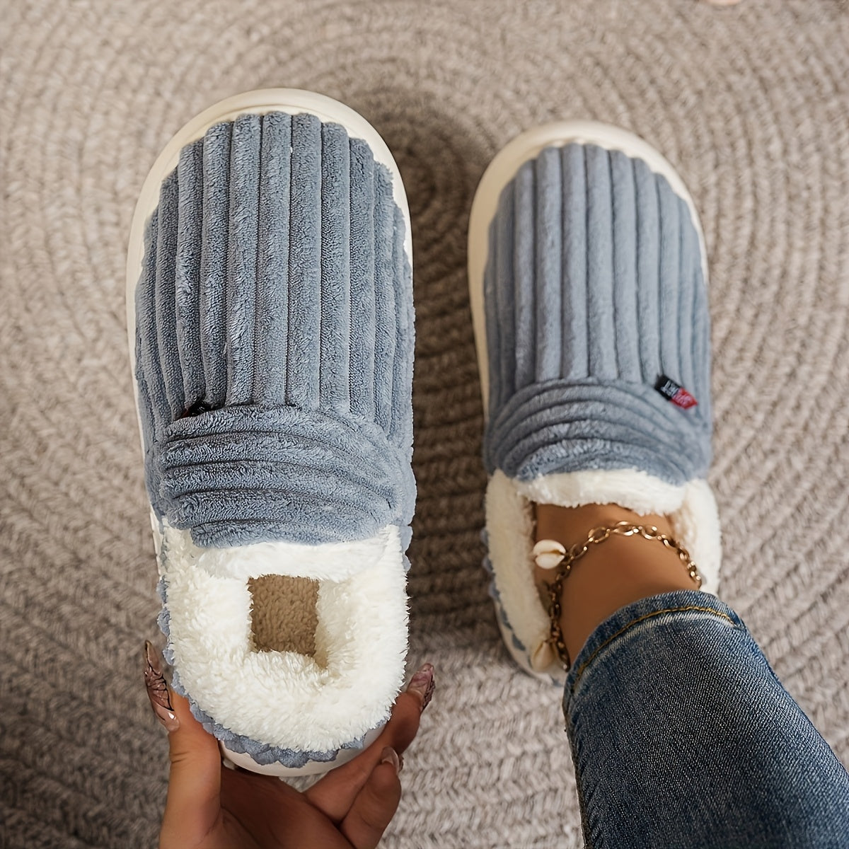 Maren — Stretch-Knit Fleece-Lined Slippers