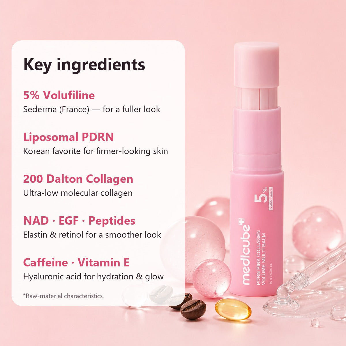 Key ingredients: 5% Volufiline, liposomal PDRN, 200 Dalton collagen