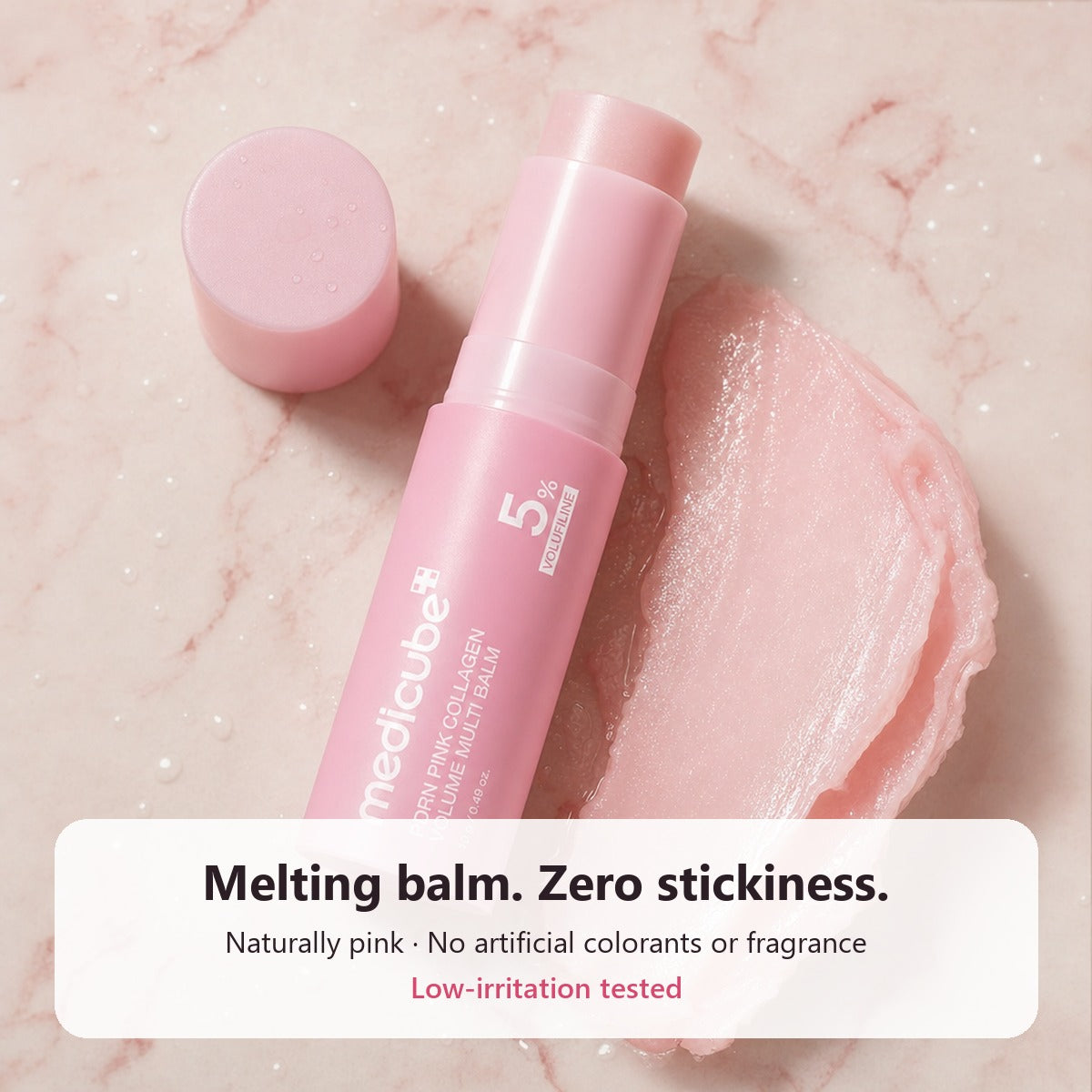 Melting pink balm texture