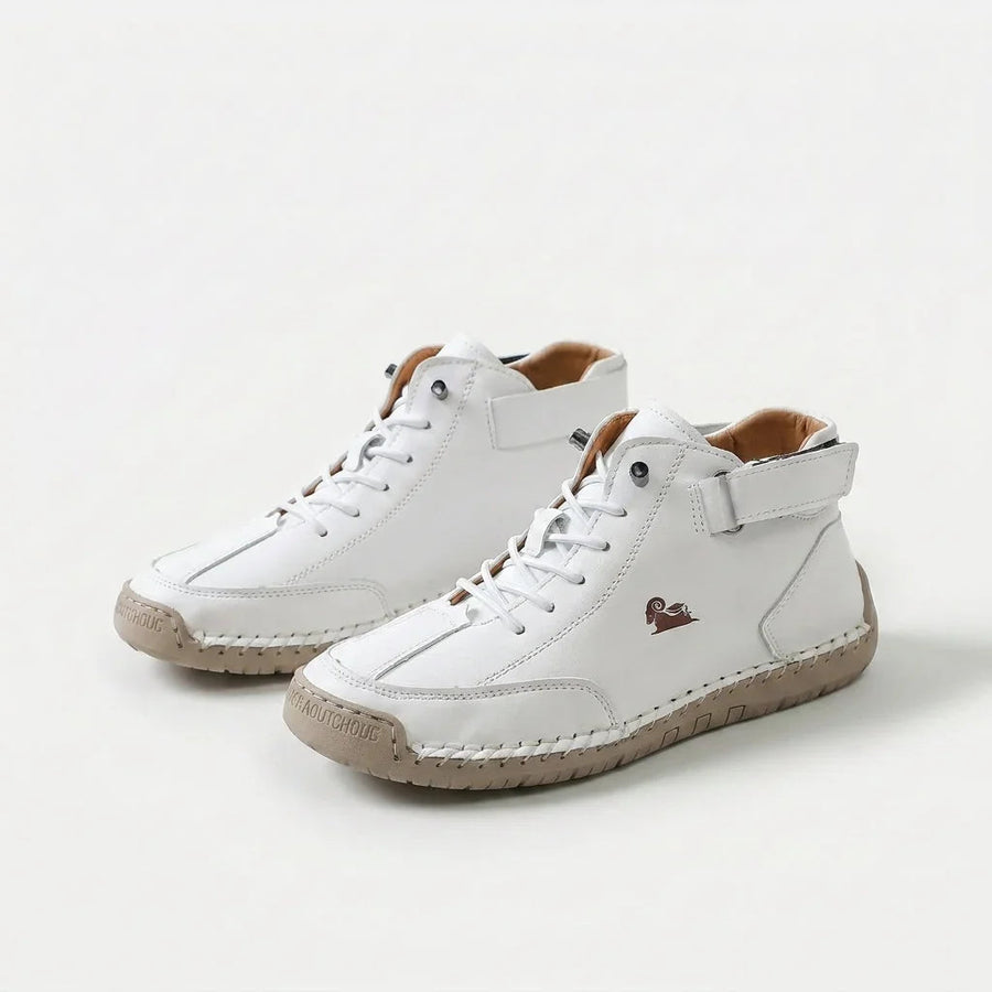 Coralie — Ankle-High Strap & Lace Sneakers