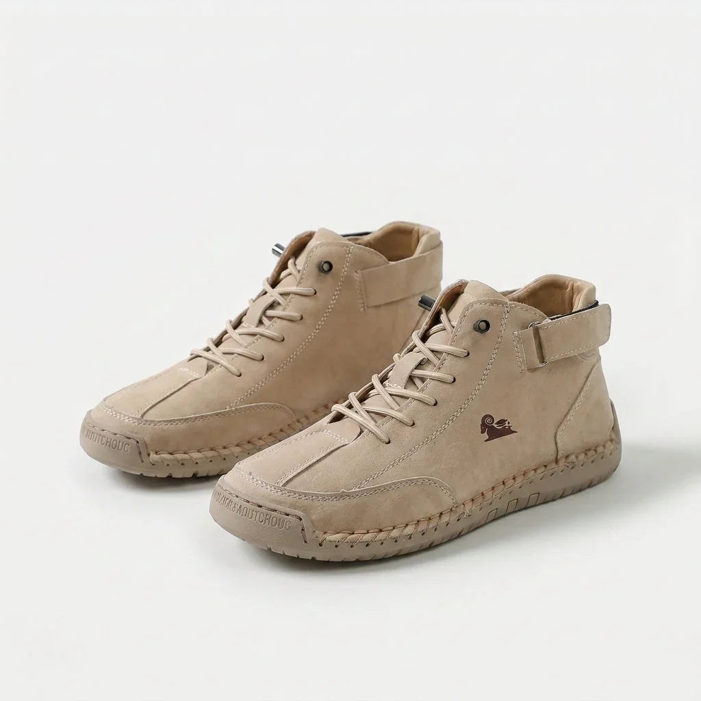 Coralie — Ankle-High Strap & Lace Sneakers