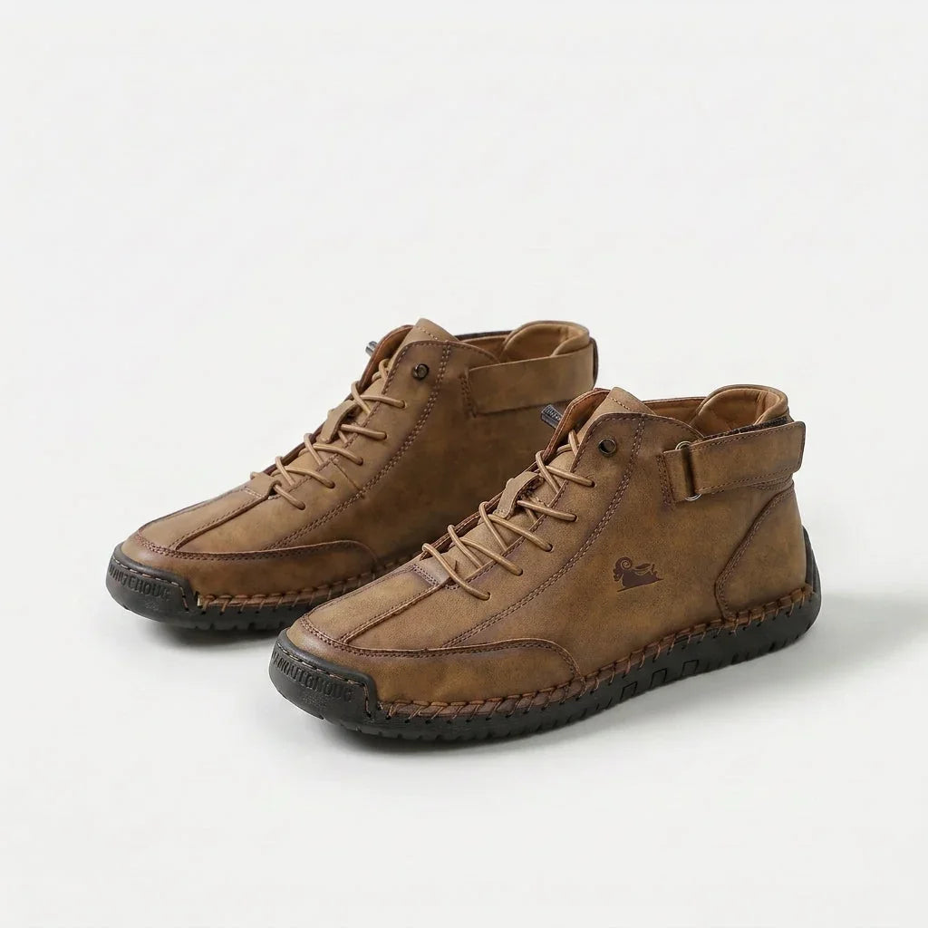 Coralie — Ankle-High Strap & Lace Sneakers