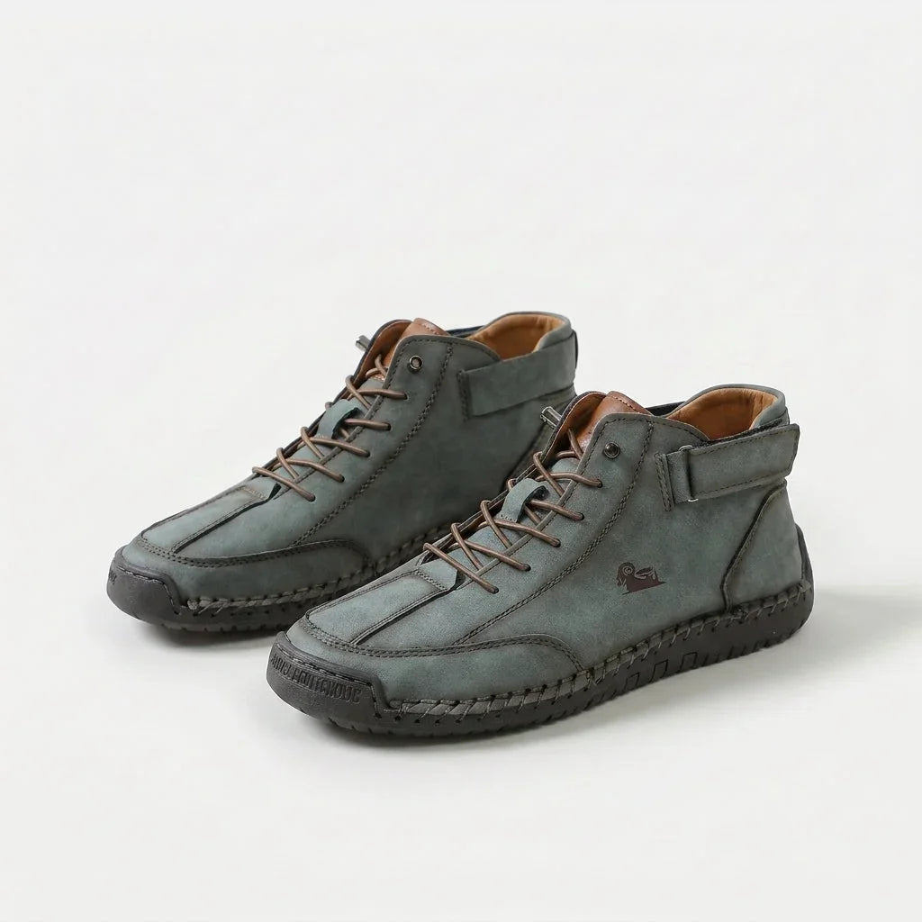 Coralie — Ankle-High Strap & Lace Sneakers